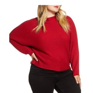 Leith Red Chili Dolman Sleeve Sweater 1x NWT